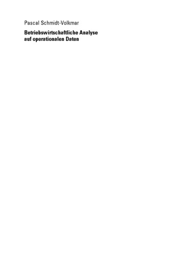Betriebswirtschaftliche Analyse Auf Operationalen Daten