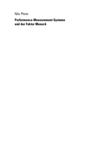 Performance Measurement Systeme Und Der Faktor Mensch