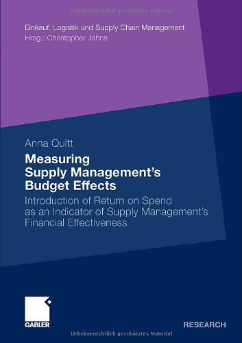 Measuring Supply Management S Budget Effects