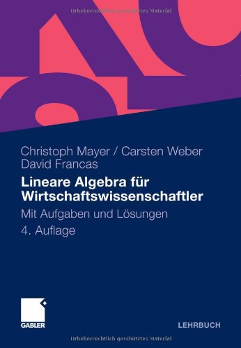 Lineare Algebra Fur Wirtschaftswissenschaftler