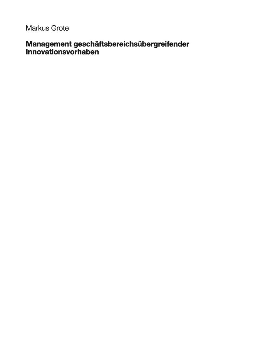 Management geschäftsbereichsübergreifender Innovationsvorhaben