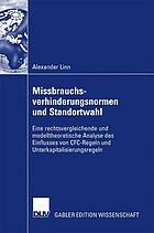 Missbrauchsverhinderungsnormen Und Standortwahl