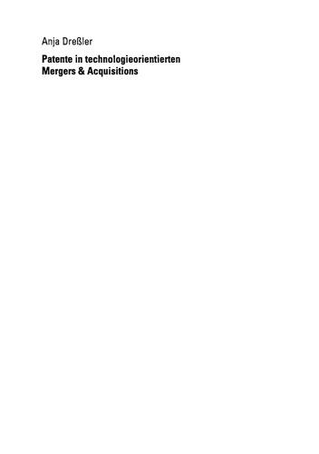 Patente in Technologie-Orientierten Mergers & Acquisitions.