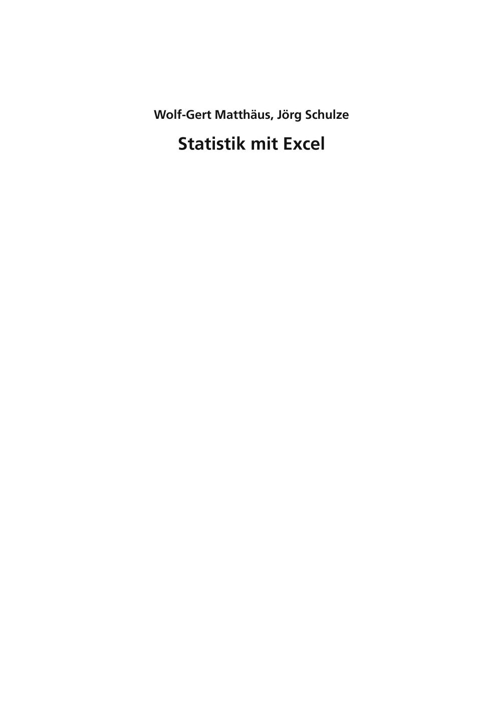 Statistik mit Excel : Beschreibende Statistik für jedermann