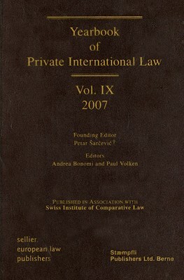 Yearbook of Private International Law, Volume IX