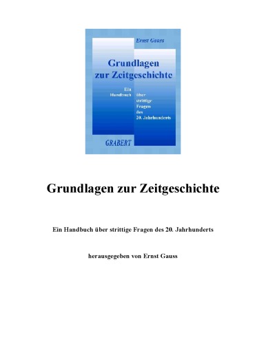 Grundlagen Zur Zeitgeschichte