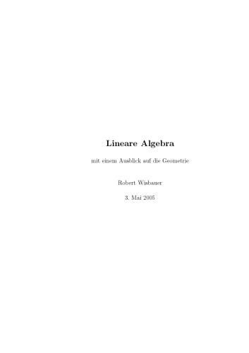 Lineare Algebra, ein modultheoretischer Zugang mit einem Blick auf die Geometrie