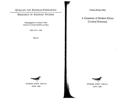 A Grammar of Modern Khwe (Central Khoisan)