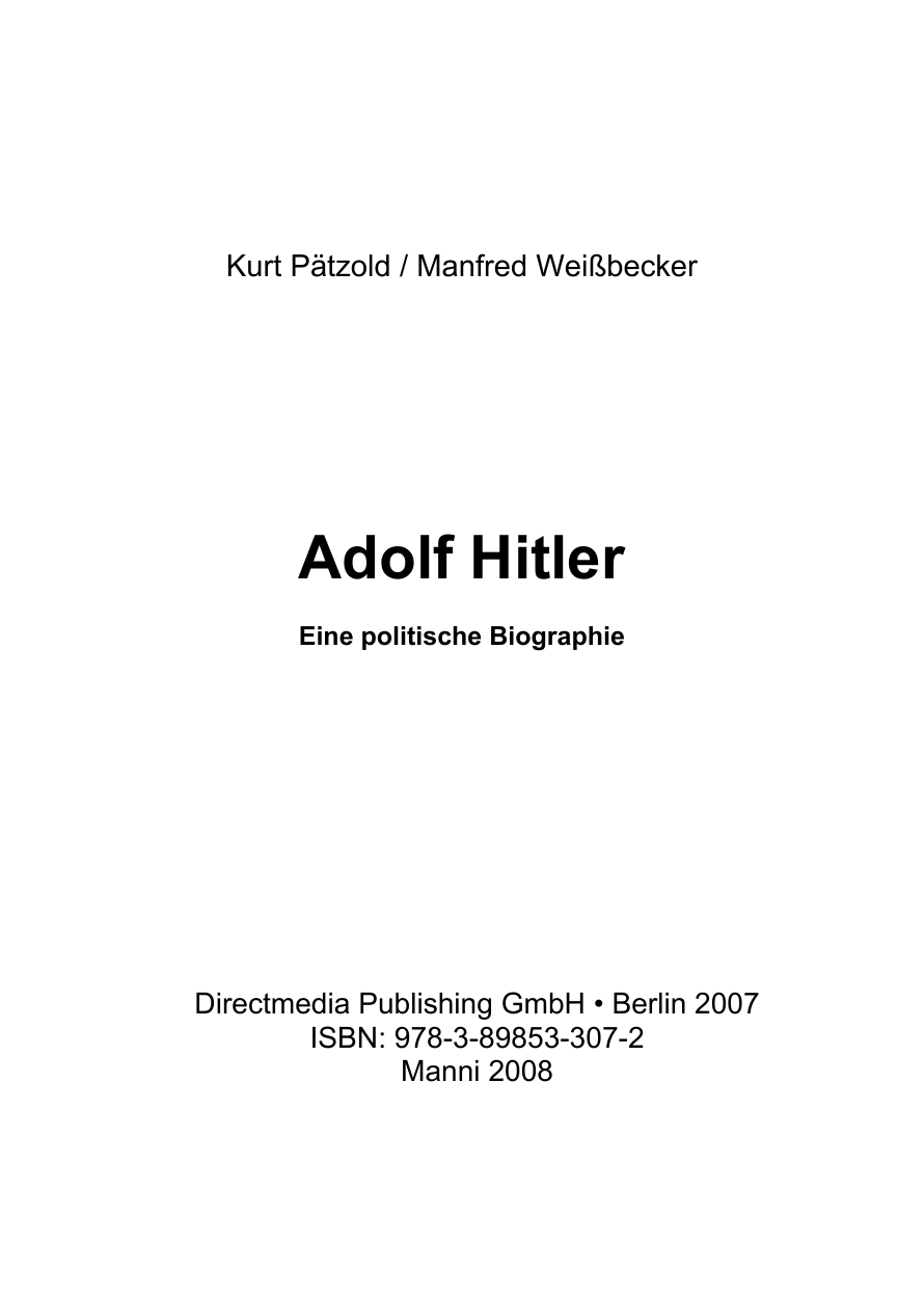 Adolf Hitler eine politische Biographie ; CD-ROM