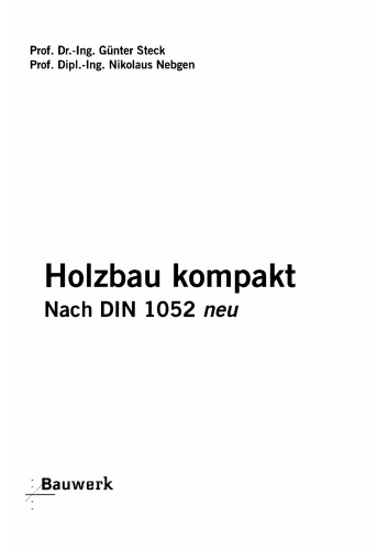 Holzbau kompakt nach DIN 1052 neu