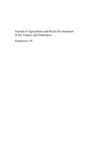 Organic agriculture in the tropics and subtropics current status and perspectives