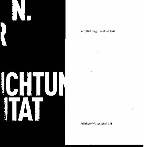 Verpflichtung, Loyalität, Exil mit einem Essay über Michael Walzer