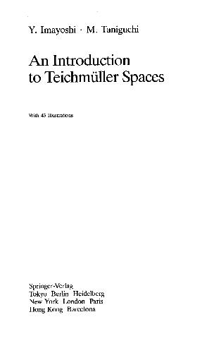 An Introduction To Teichmüller Spaces