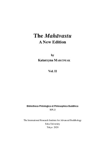 The Mahāvastu Vol. 2