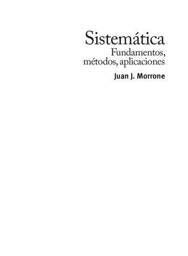 Sistemática. Fundamentos, métodos, aplicaciones