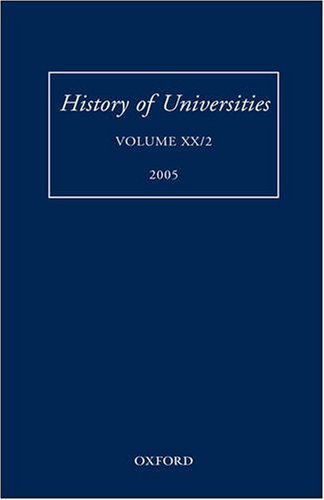 History of Universities, Volume XX/2 2005