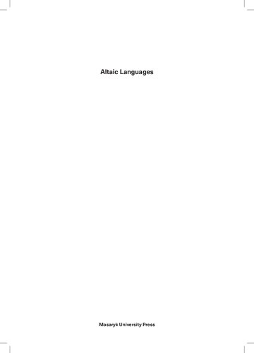 Altaic languages : history of research, survey, classification and a sketch of comparative grammar