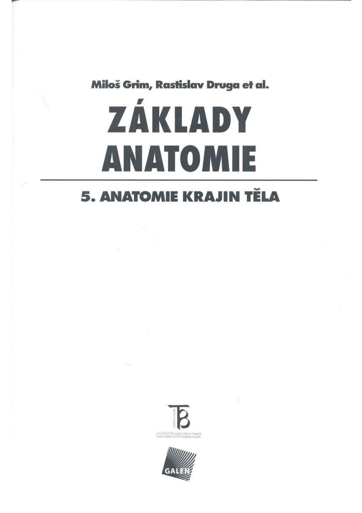 Základy anatomie. 5., Anatomie krajin těla