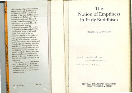 The Notion of Emptiness in Early Buddhism