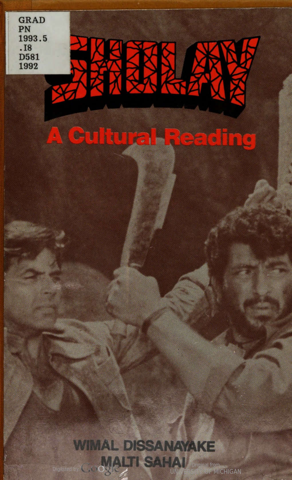 Sholay, A Cultural Reading