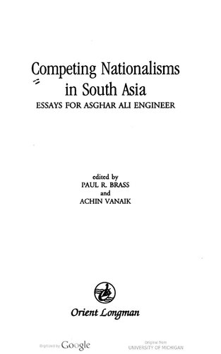 Competing Nationalism in South Asia