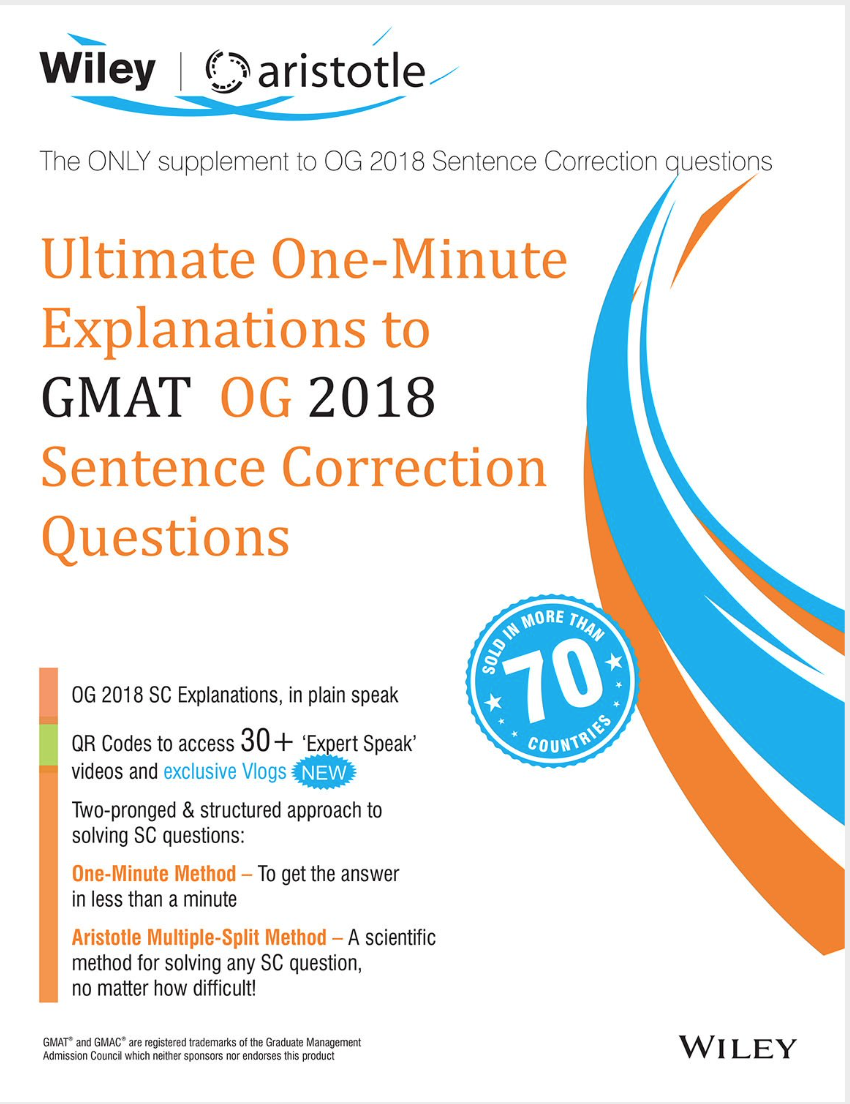 Wiley's Ultimate One-Minute Explanations to GMAT OG 2018 Sentence Correction