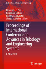 Proceedings of International Conference on Advances in Tribology and Engineering Systems ICATES 2013