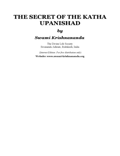 Secret Of The Katha Upanishad