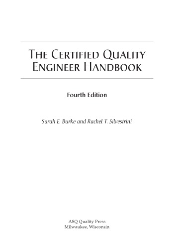 The Certified Quality Engineer Handbook