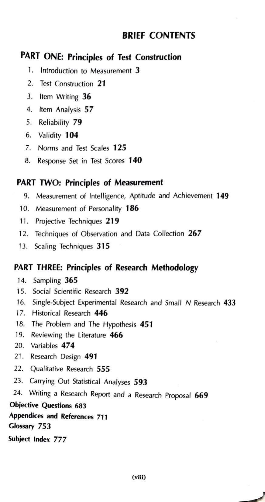 Tests, Measurements and Research Methods in Behavioural Sciences