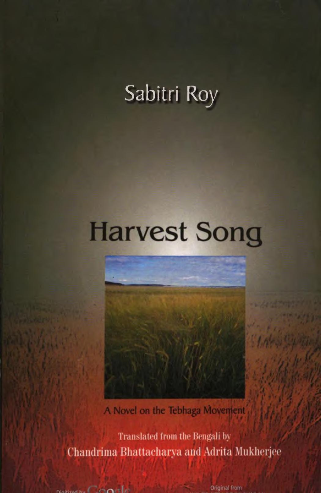 Harvest Song a Novel on the Tebhaga Movement