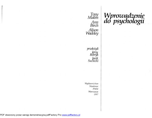 Wprowadzenie do psychologii