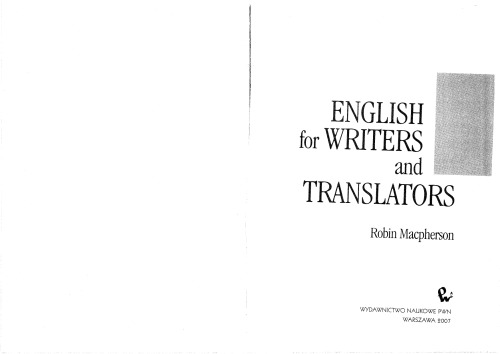 English for Writers and Translators