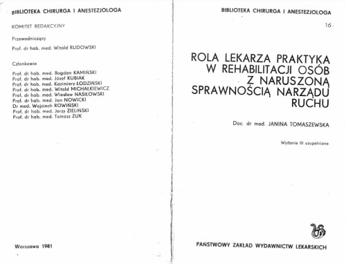 Rola lekarza praktyka w rehabilitacji osób z naruszoną sprawnością narządu ruchu