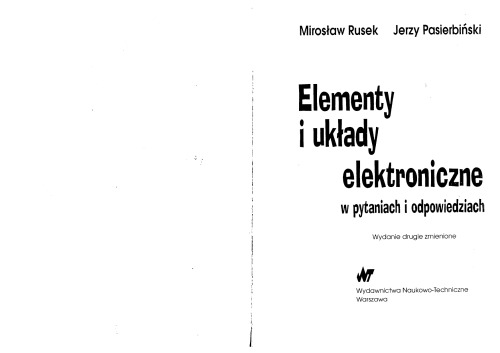 Elementy i układy elektroniczne w pytaniach i odpowiedziach