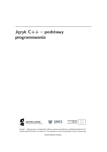 Język C++ : podstawy programowania