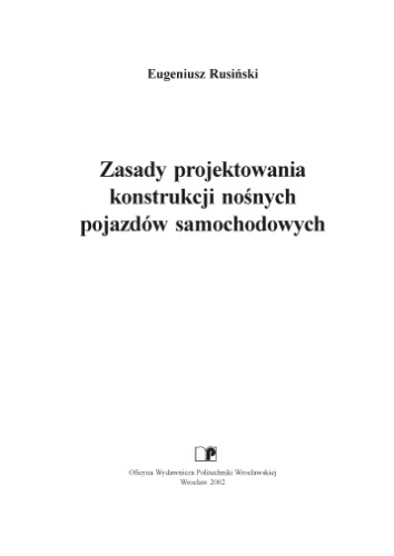 Zasady projektowania konstrukcji nośnych pojazdów samochodowych