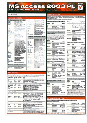 MS Access 2003 PL : tablice informatyczne