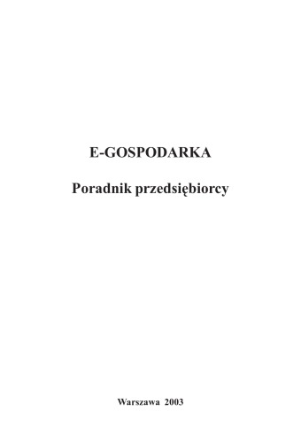 E-gospodarka : poradnik przedsiębiorcy