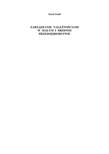 Zarządzanie należnościami w małym i średnim przedsiębiorstwie