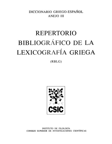 Repertorio bibliográfico de la lexicografía griega (RBLG)