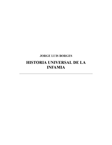 Historia Universal De La Infamia