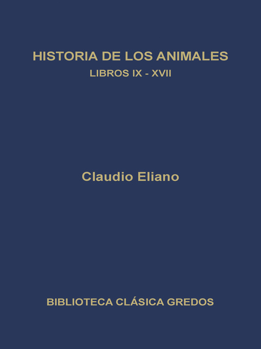 Historia de los animales. Libros IX-XVII