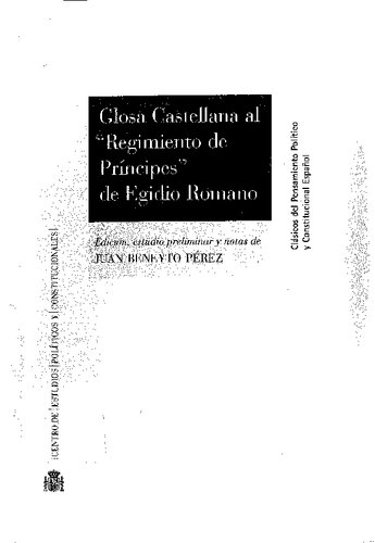 Glosa castellana al "Regimiento de príncipes" de Egidio Romano.