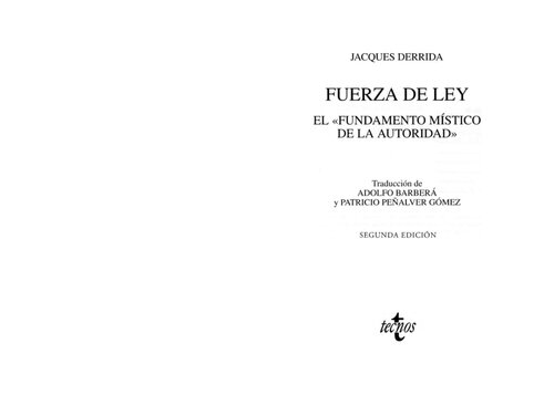 Fuerza De Ley/ Force Of Law