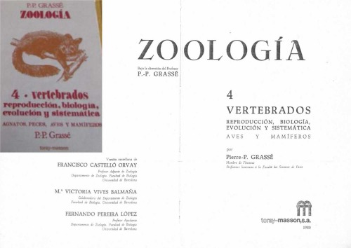 Zoología. 4, Vertebrados : reproducción, biología, evolución y sistemática : Aves y mamiferos