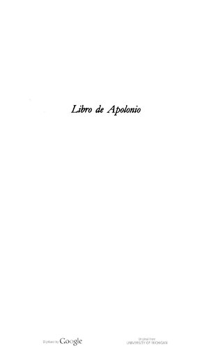 Libro de Apolonio (Letras Hispánicas, #348)