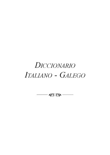 Diccionario italiano-galego.