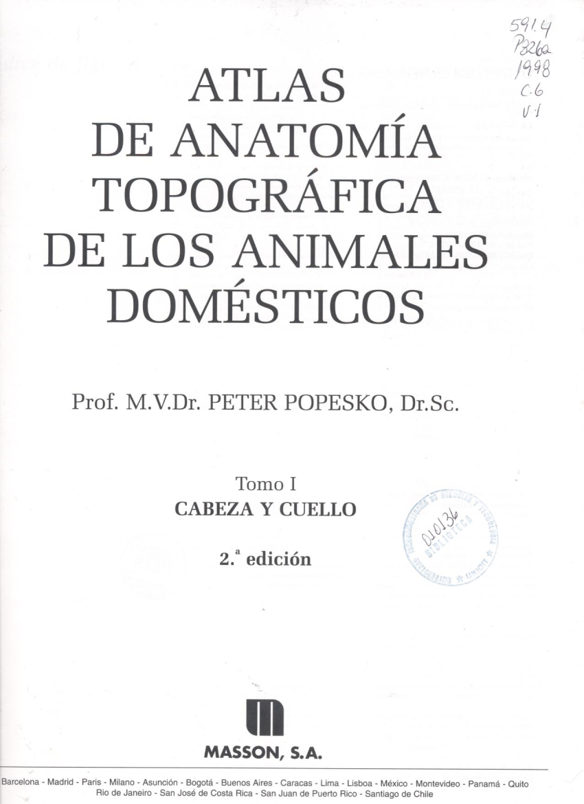 Atlas de anatomía topográfica de los animales domésticos