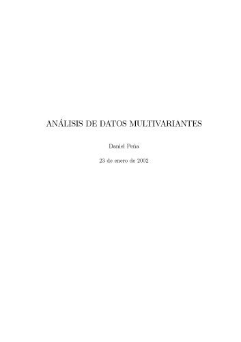 Análisis de datos multivariantes